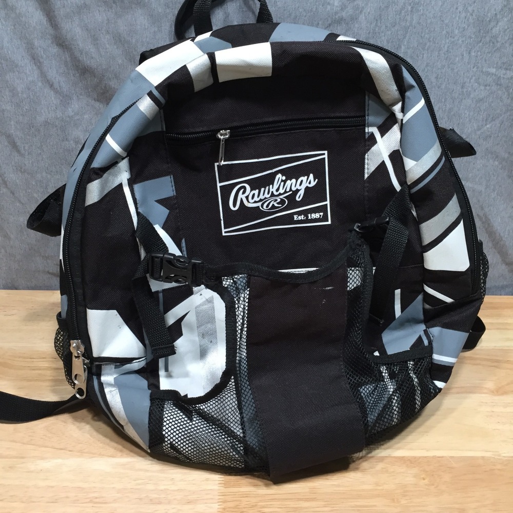 Rawlings Unisex Baseball Backpack Geometric Graphic Black White One Size Good